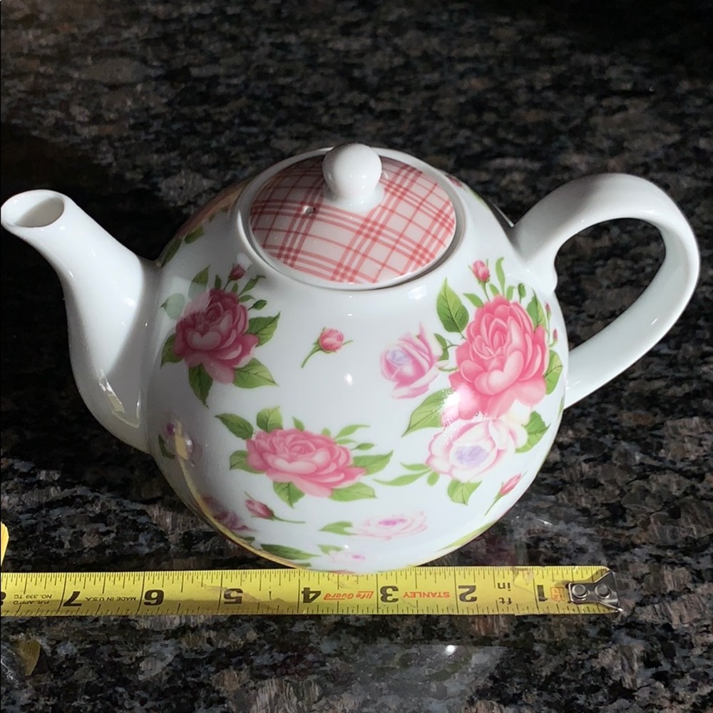 COPY New Rose Floral Teapot Glass Floral design